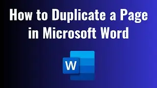 How to Duplicate a Page in Microsoft Word