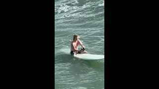 Heartwarming moment surfer saves struggling bird