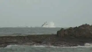 Phare de Tévennec dans la tempête. email  licensing@lebihan.cc