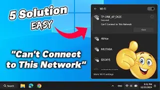 Fix Can't Connect to This Network in Windows 10 or 11 | Fix Wifi not Connecting | 100% Working ✔️✅