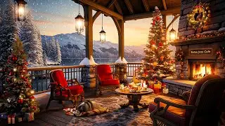 Winter Day at Cozy Christmas Coffee Shop Ambience 🎄 Warm Jazz Instrumental Music for Study, Work