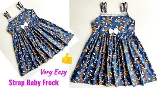 Double Strap Baby Frock cutting and Stitching very easy | Baby Frock cutting and stitching