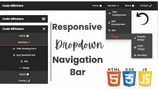 How to Create a Navbar Dropdown Menu step by step | Full Tutorial | HTML CSS & JS | Code Glitchers