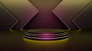 Abstract Futuristic Platform Glow Podium Design Background Video Live Streaming Circle Light Stage