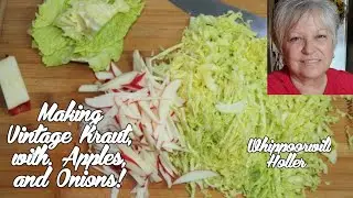 Fermenting kraut, with apples and onions, taste good, And good for your Gut Health