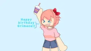 Sayori drinks the Grimace shake // DDLC // TW: Suicide and flashing lights (ReUploaded)