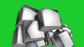 Chrome Cube Video Transitions Green Screen (6 Sample)