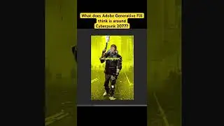 Photoshop Ai completes: CYBERPUNK 2077 Cover Art [Generative Fill]