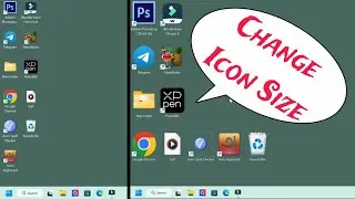 Make Bigger or smaller Icon on Laptop/Desktop Home screen. App, folder symbols very big, small, tiny