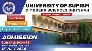 University of Sufism and Modern Sciences Admission 2025 | How to Fill Admission Form | USMS Bhitshah