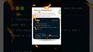return Statement in javascript  #gsap #coding #htmlcss #webdevelopment #learnjs #webprogramming