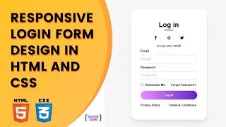 How to create a fully responsive login form in HTML and CSS | responsive login form