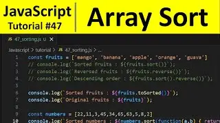 JavaScript Tutorial 47 - Array Sort in JavaScript | Programming For Beginners