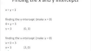 X and Y intercepts of a Linear Equation (Simplifying Math)