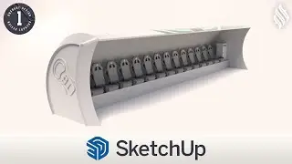 3D Modeling Stadium Bench [Part 1] [SketchUp Tutorial]