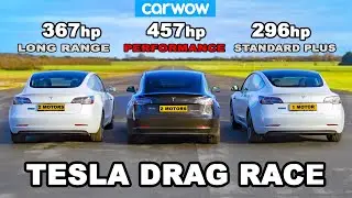 Tesla Model 3 DRAG RACE *Performance v Long Range v Standard Plus*