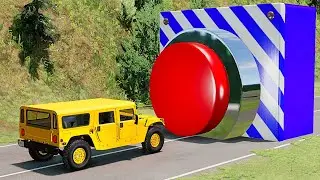 Cars Hit Big RED BUTTON of LUCK - BeamNG.drive