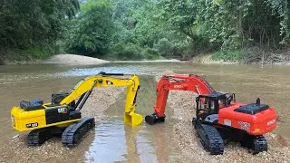 Story Line : RC Excavator Hitachi & CAT Making Estaury Remasted NEW