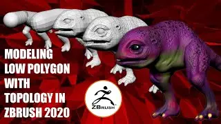 Zbrush 2020 Beginner Tutorial: Modeling low poly with topology  for games | zspear, zmodeller