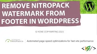 How to Remove NitroPack Watermark From Footer in WordPress