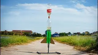 How to Make 3-Stage Water Rocket from Coca Cola & Pepsi Plastic Bottle