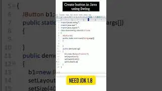 Create button in java using swing #java #frontenddeveloper #fullstack #javatutorial #codewithharry