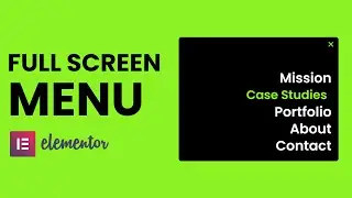 Create a Full Screen Menu Using Elementor | WordPress Website