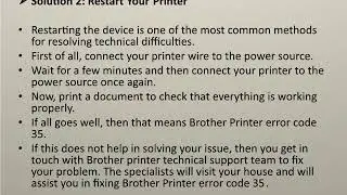 How to Fix Brother Printer Error Code 35