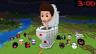 Skibidi Toilet Ryder exe (Paw Patrol) With 100 Nextbots in Minecraft - Gameplay - Coffin Meme