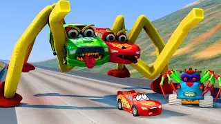 🔴 [LIVE] Big & Small vs Escape: McQueen & Mater VS ZOMBIE DUMP TRUCK Eater Cars | BeamNG.Drive