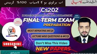 Cs202 Final Term paper Most Important Questions - Cs202 Past Papers - Cs202 Current Paper  #cs202