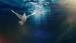 CROSS WITH DOVE GLOWING BACKGROUND RAYS VFX FOOTAGE