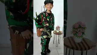 Kanna pakai baju tentara 😍 #shorts