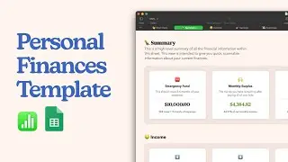 Personal Finances/Budget Spreadsheet with Template - Apple Numbers and Google Sheets
