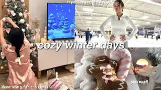 cozy winter days: decorating my apartment, shopping, ice skating classes, preparing for christmas!!