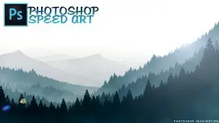 Flat Landscape Scenery | Photoshop cc 2018 Speed art