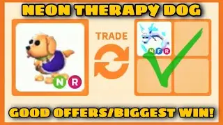 17 OFFERS FOR *NEW* NEON THERAPY DOG!! INSANE BIG WINS!!😍😍 Rich Servers Adopt me
