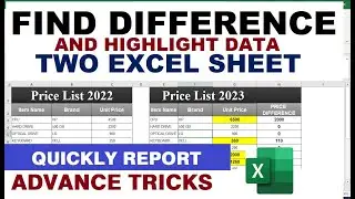 how to make sales price comparison Sheet in excel