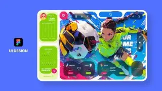 Football Website Futuristic Figma  UI Design: Step-by-Step  Design Tutorial