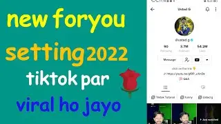 tiktok new account for you setting ||foryou trick || foryoupage tiktok setting