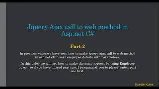 jquery ajax call to web method in asp.net c# to pass object