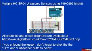 Arduino C++: How to control multiple HC-SR04 Ultrasonic sensors  using a  74HC595 Bit shift register