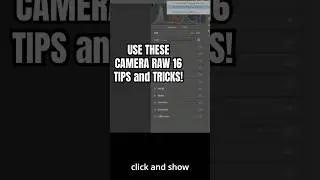 USE THESE CAMERA RAW 16 TIPS and TRICKS!