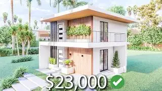 (6x7 Meters) Small House Design | 2 Bedrooms Cabin House Tour | Tiny House Living | 2 Story