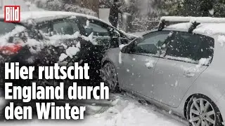 Schnee führt Briten auf Glatteis: Verkehrs-Chaos nach Wintereinbruch | England