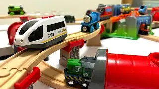 Brio & Thomas the Wooden Train ☆ 2 big bridges, 8 tunnels & water tunnel