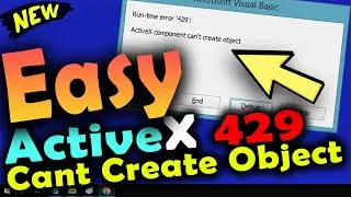 ActiveX Component Can't Create Object [Fixed] Runtime Error 429