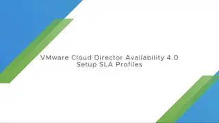 VMware Cloud Director Availability 4: Setup SLA Profiles