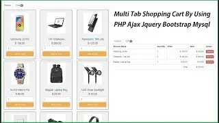 Multi Tab Shopping Cart By Using PHP Ajax Jquery Bootstrap Mysql - Part 4