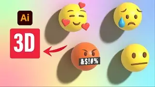 How to make 3D emoji! / Illustrator 2022 new features